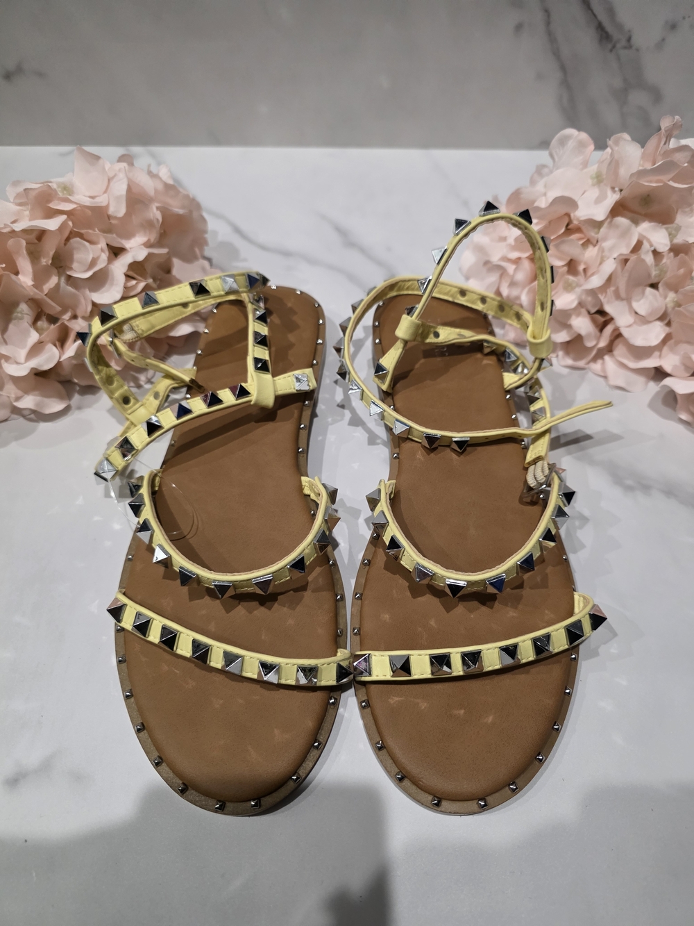 Forever 21 - Women’s Yellow Studded Strappy Sandals
